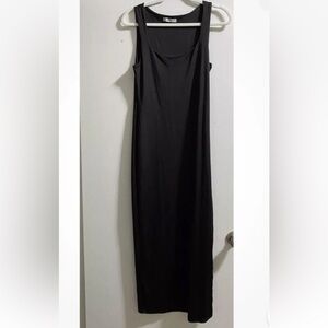 Sincerely Jules, Slimming Maxi Black Dress, Slit, Balletcore, Feminine, Size M